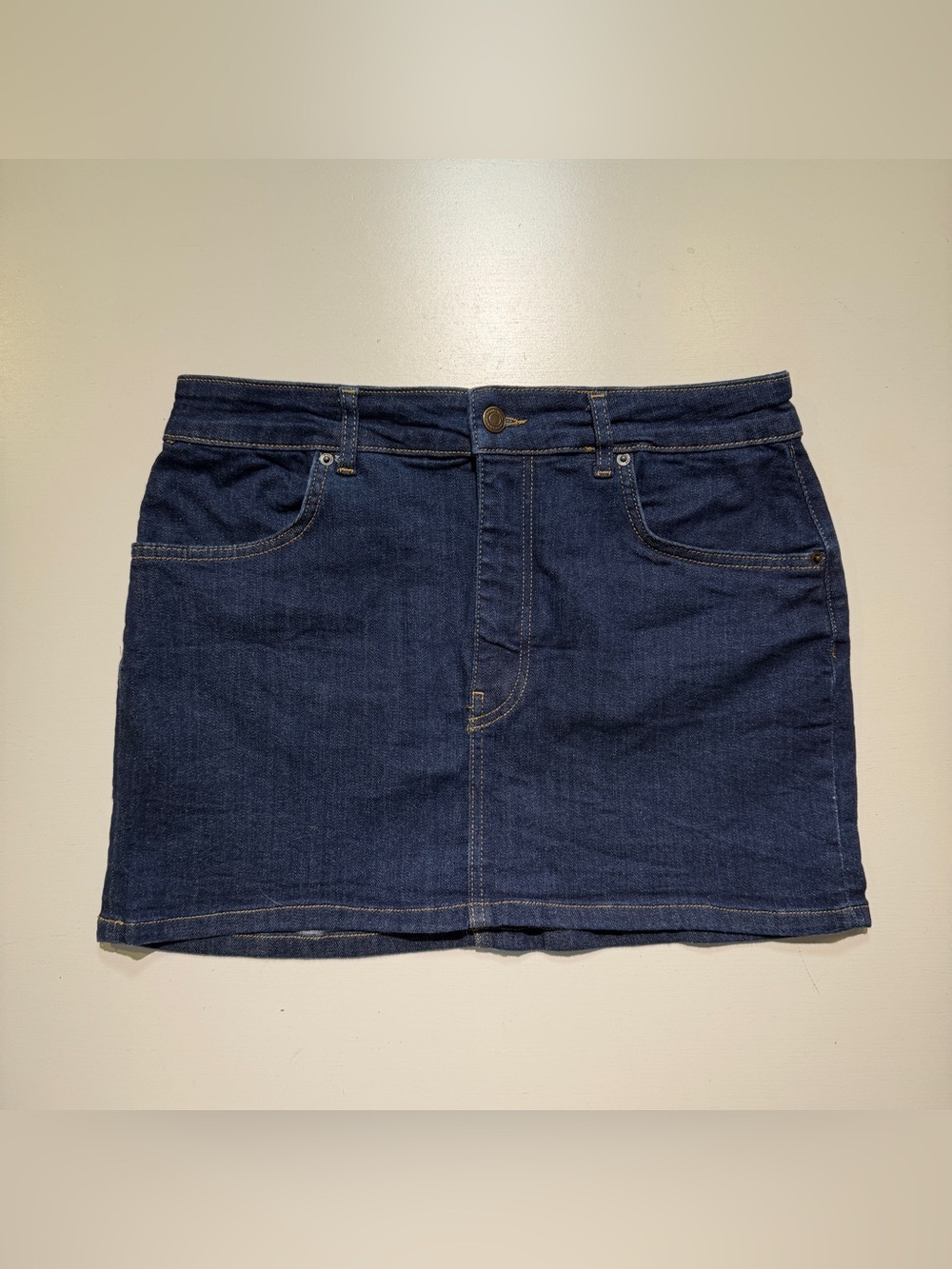 Zara Dark Blue Denim Mini Skirt Size 12